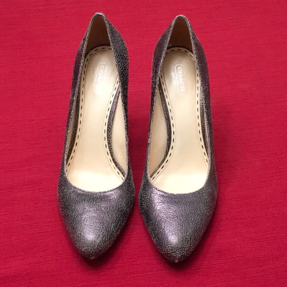 Coach Adina Crackled Pump in Gunmetal - Picture 3 of 8